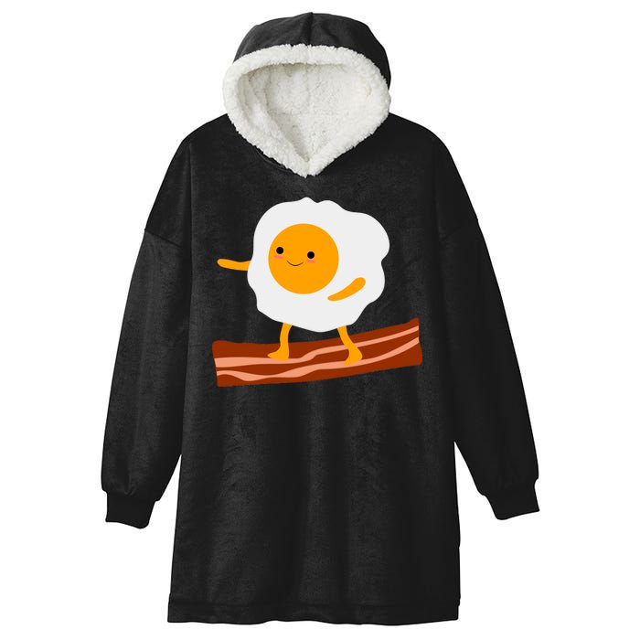 Egg Surfing On Bacon Hooded Wearable Blanket