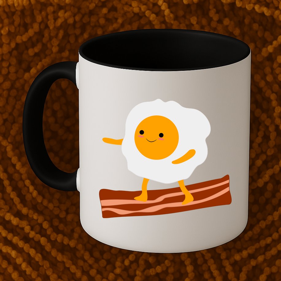 Egg Surfing On Bacon Mug