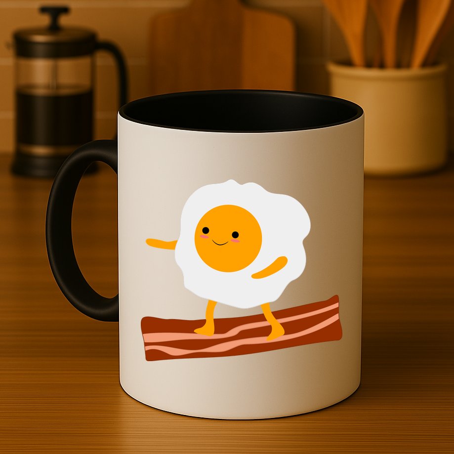 Egg Surfing On Bacon Mug