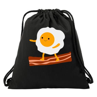 Egg Surfing On Bacon Drawstring Bag