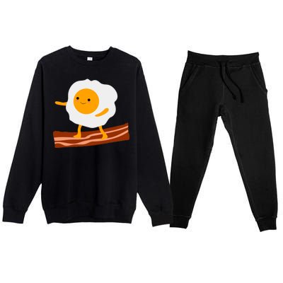 Egg Surfing On Bacon Premium Crewneck Sweatsuit Set