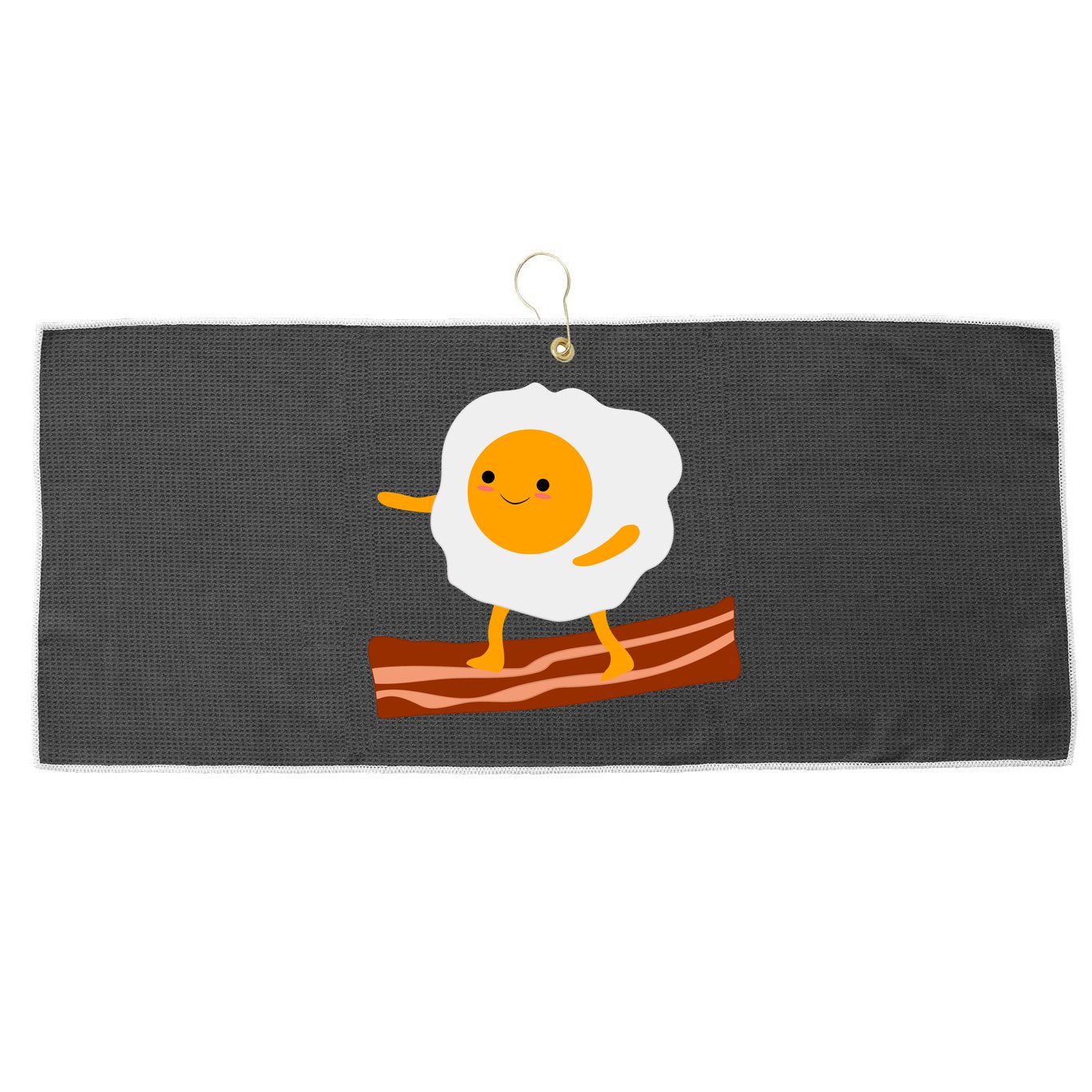 Egg Surfing On Bacon Large Microfiber Waffle Golf Towel