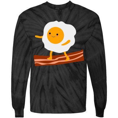 Egg Surfing On Bacon Tie-Dye Long Sleeve Shirt