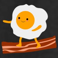 Egg Surfing On Bacon Golf Towel