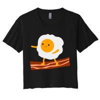 Egg Surfing On Bacon Women's Crop Top Tee