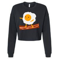 Egg Surfing On Bacon Cropped Pullover Crew