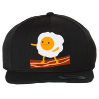 Egg Surfing On Bacon Wool Snapback Cap