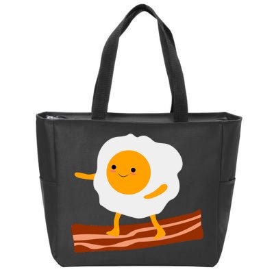 Egg Surfing On Bacon Zip Tote Bag