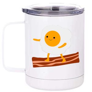 Egg Surfing On Bacon 12 oz Stainless Steel Tumbler Cup