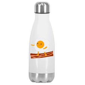 Egg Surfing On Bacon Stainless Steel Insulated Water Bottle