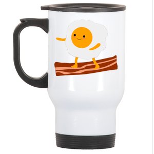 Egg Surfing On Bacon Stainless Steel Travel Mug