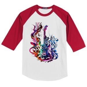 Electric Guitar Guitarists Kids Colorblock Raglan Jersey