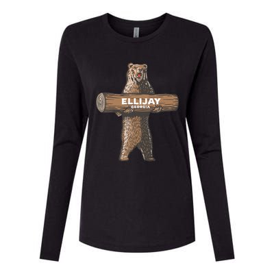 Ellijay Georgia Ga Growling Bear Vacation Souvenir Womens Cotton Relaxed Long Sleeve T-Shirt