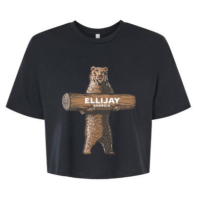 Ellijay Georgia Ga Growling Bear Vacation Souvenir Bella+Canvas Jersey Crop Tee