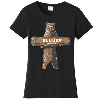 Ellijay Georgia Ga Growling Bear Vacation Souvenir Women's T-Shirt