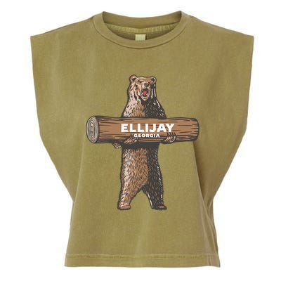 Ellijay Georgia Ga Growling Bear Vacation Souvenir Garment-Dyed Women's Muscle Tee