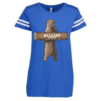 Ellijay Georgia Ga Growling Bear Vacation Souvenir Enza Ladies Jersey Football T-Shirt