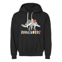 Eggasaurus Dino Stegosaurus Easter Egg Dinosaur Garment-Dyed Fleece Hoodie
