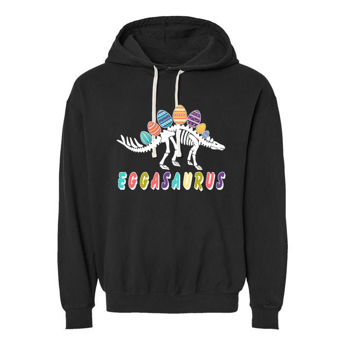 Eggasaurus Dino Stegosaurus Easter Egg Dinosaur Garment-Dyed Fleece Hoodie