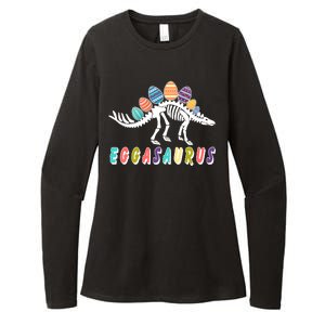 Eggasaurus Dino Stegosaurus Easter Egg Dinosaur Womens CVC Long Sleeve Shirt