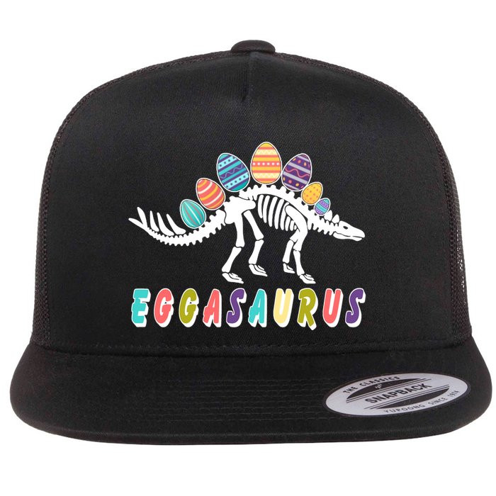 Eggasaurus Dino Stegosaurus Easter Egg Dinosaur Flat Bill Trucker Hat