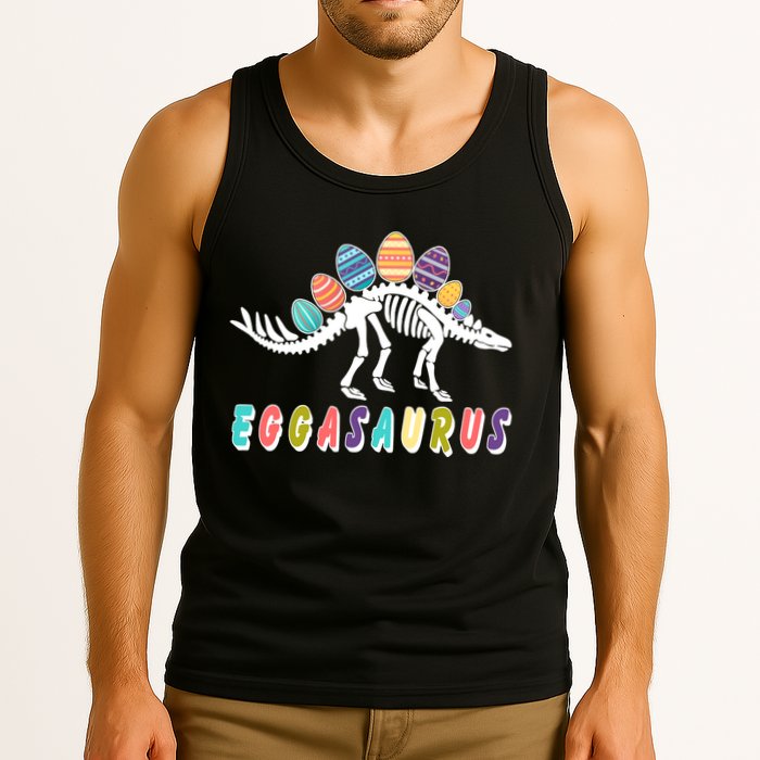 Eggasaurus Dino Stegosaurus Easter Egg Dinosaur Tank Top