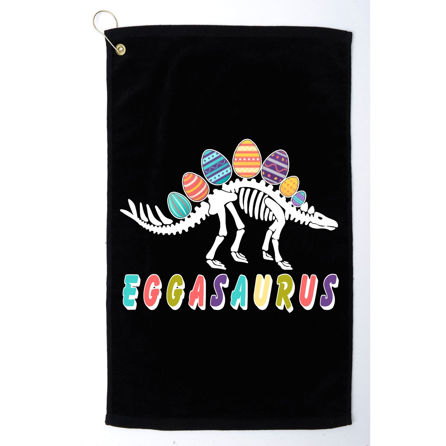 Eggasaurus Dino Stegosaurus Easter Egg Dinosaur Golf Towel