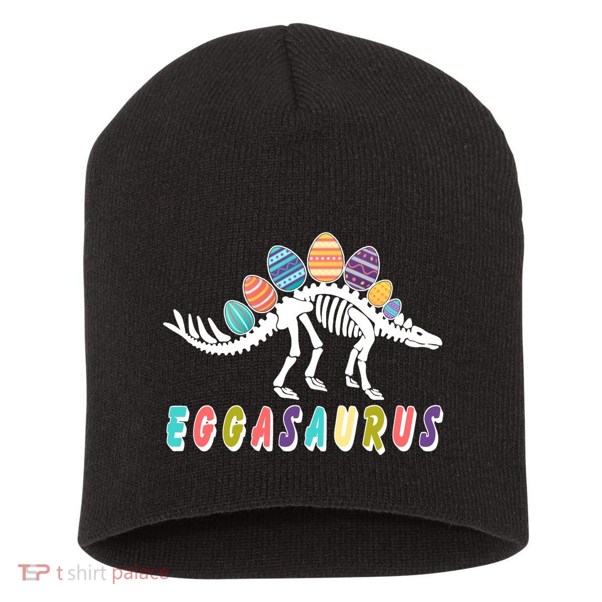 Eggasaurus Dino Stegosaurus Easter Egg Dinosaur Short Acrylic Beanie
