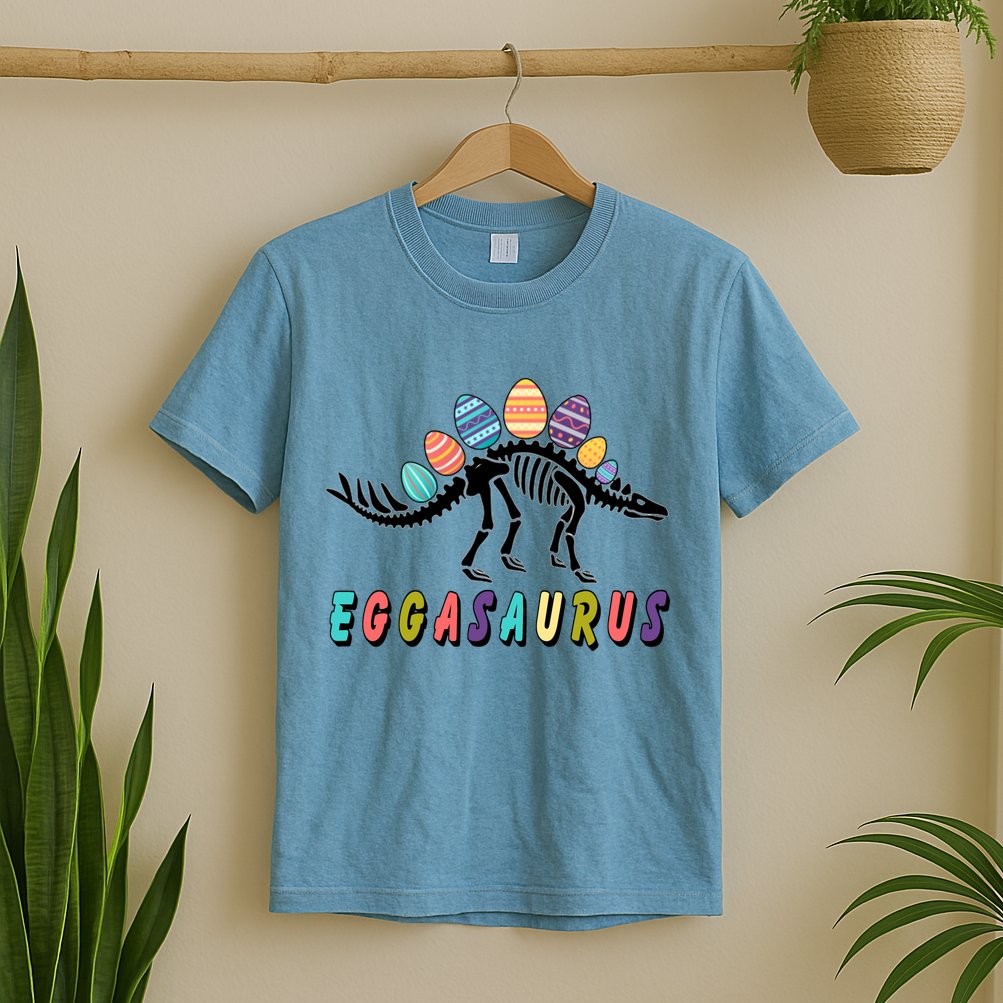 Eggasaurus Dino Stegosaurus Easter Egg Dinosaur T-Shirt