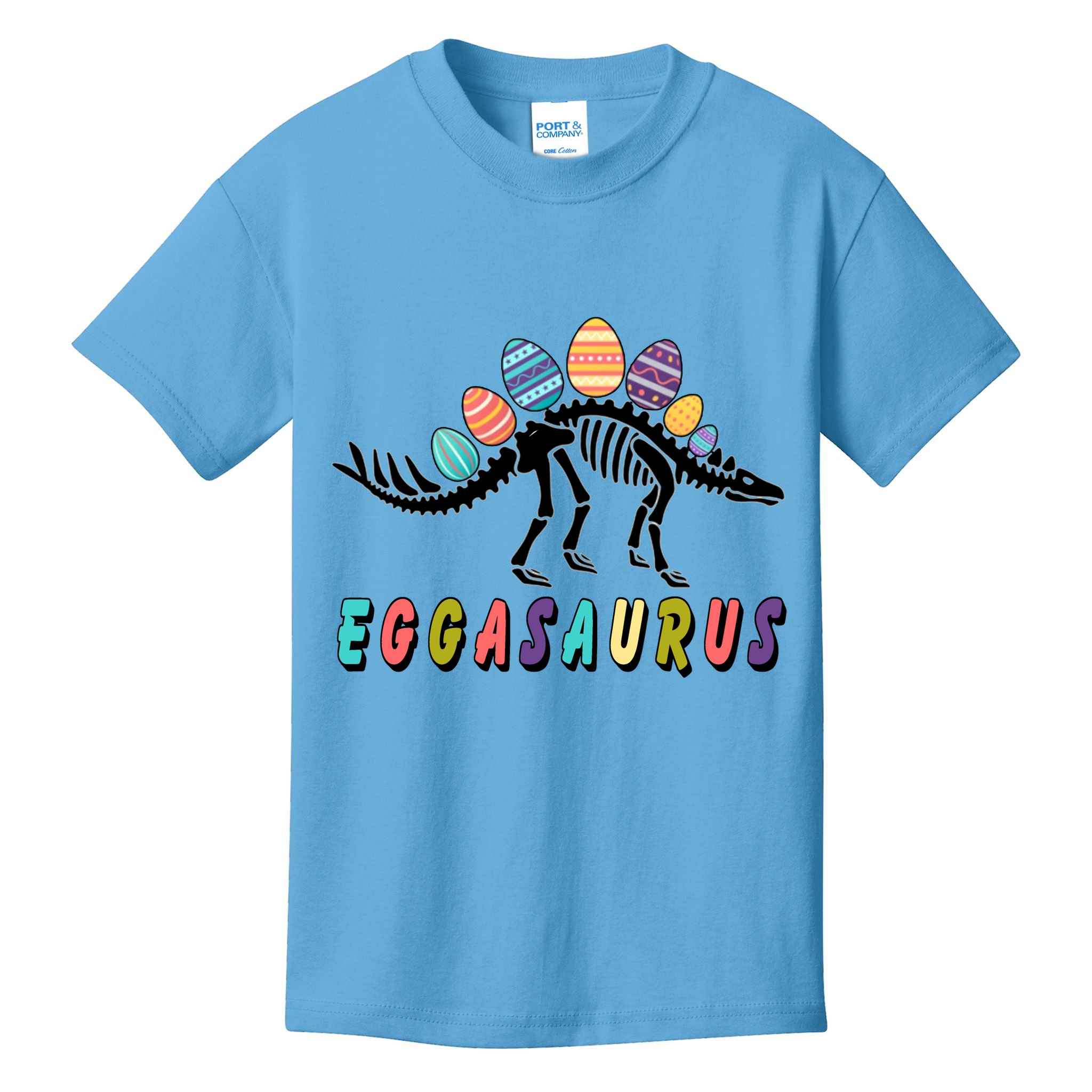 Eggasaurus Dino Stegosaurus Easter Egg Dinosaur Kids T-Shirt