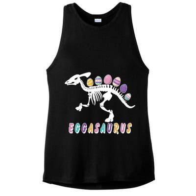 Eggasaurus Plateosaurus Funny Cute Easter Ladies PosiCharge Tri-Blend Wicking Tank
