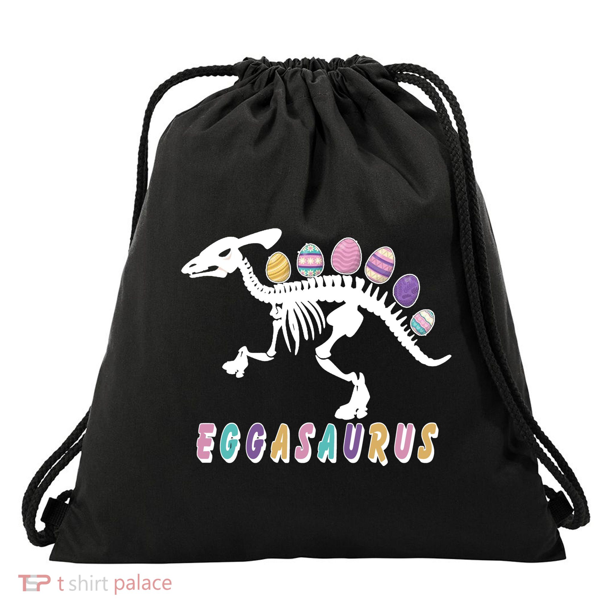 Eggasaurus Plateosaurus Funny Cute Easter Drawstring Bag
