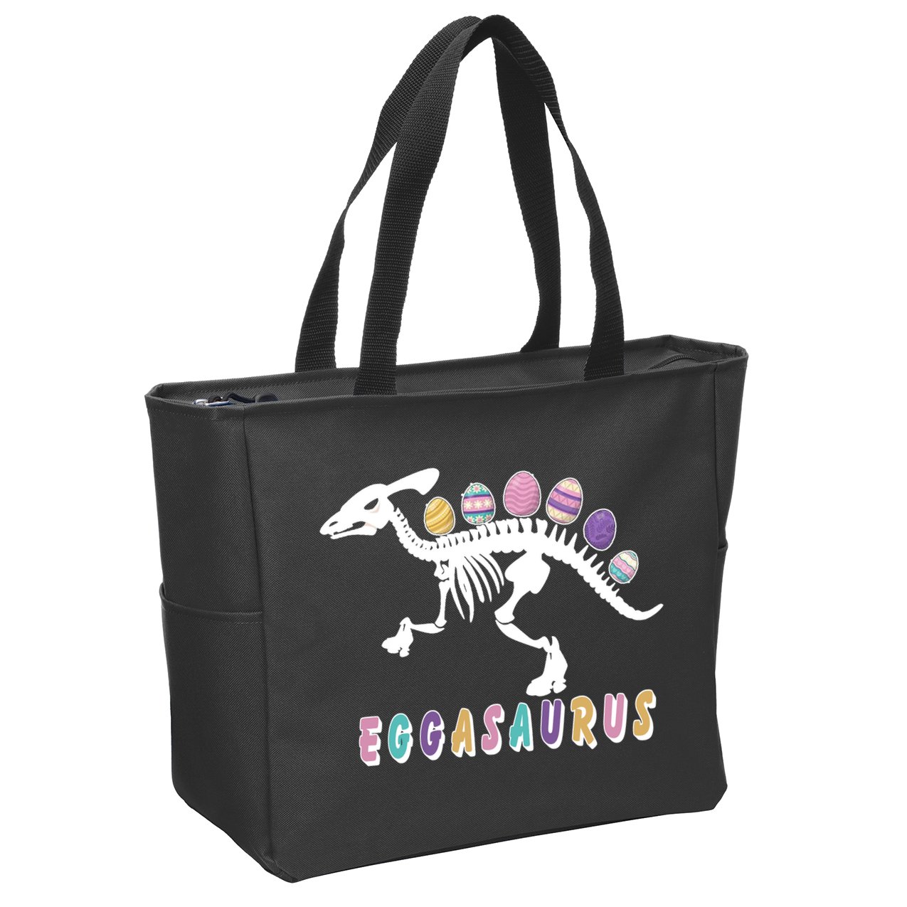 Eggasaurus Plateosaurus Funny Cute Easter Zip Tote Bag