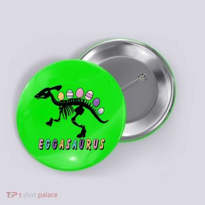 Eggasaurus Plateosaurus Funny Cute Easter Button
