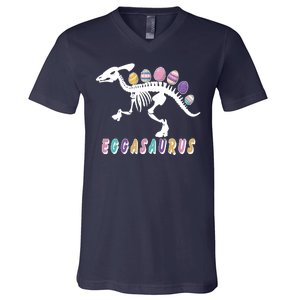 Eggasaurus Plateosaurus Funny Cute Easter V-Neck T-Shirt