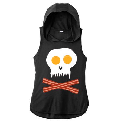 Eggs And Bacon Skull Ladies PosiCharge Tri-Blend Wicking Draft Hoodie Tank