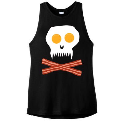 Eggs And Bacon Skull Ladies PosiCharge Tri-Blend Wicking Tank