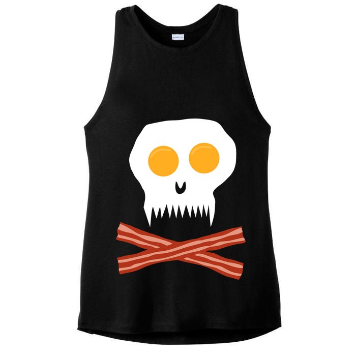 Eggs And Bacon Skull Ladies PosiCharge Tri-Blend Wicking Tank