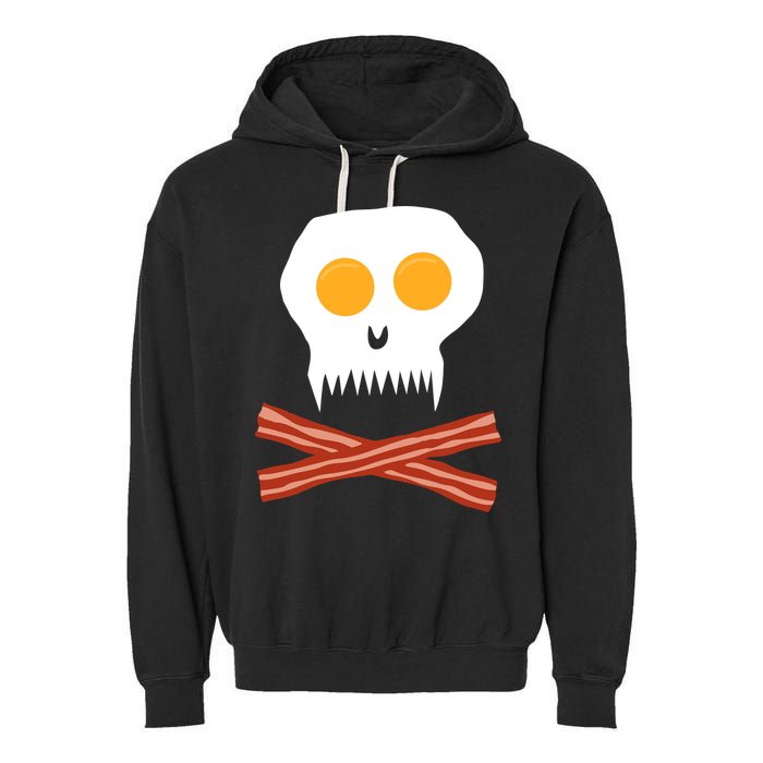 Eggs And Bacon Skull Garment-Dyed Fleece Hoodie