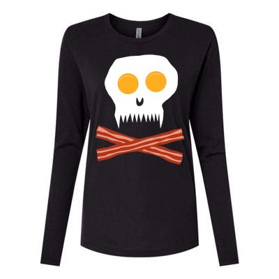 Eggs And Bacon Skull Womens Cotton Relaxed Long Sleeve T-Shirt