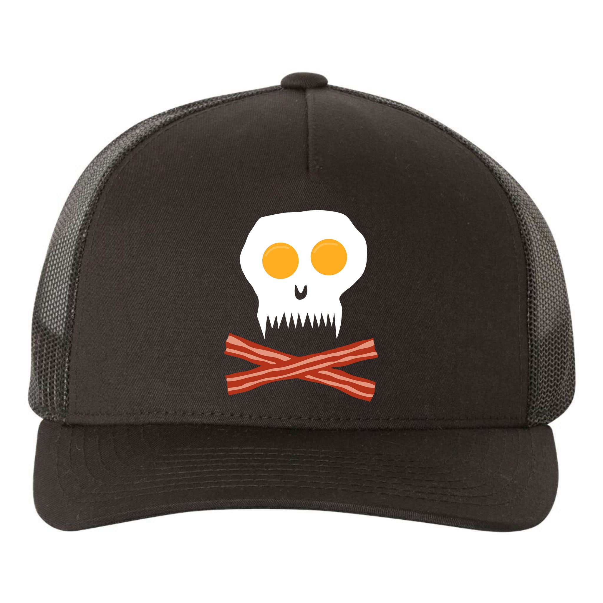 Eggs And Bacon Skull Yupoong Adult 5-Panel Trucker Hat