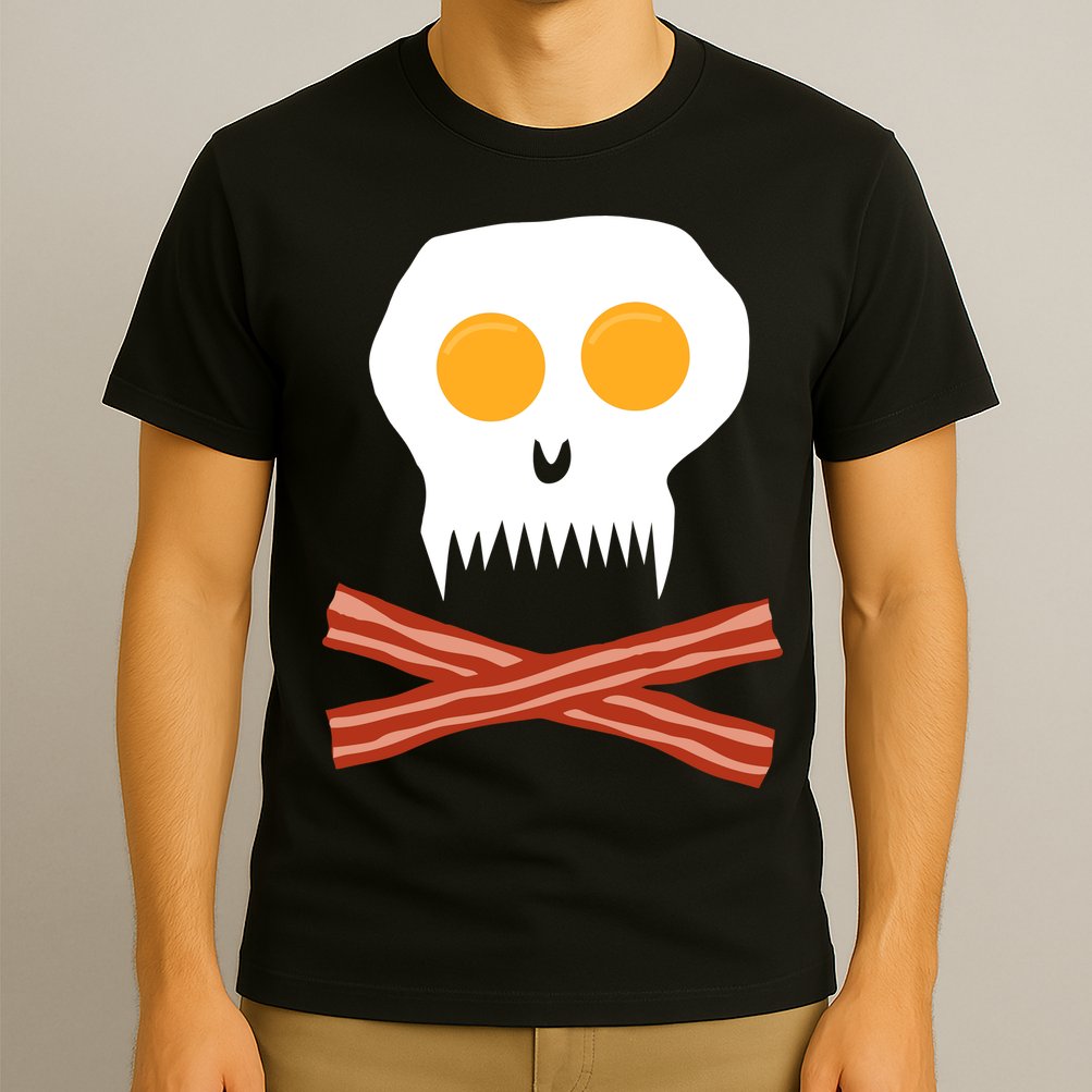 Eggs And Bacon Skull T-Shirt