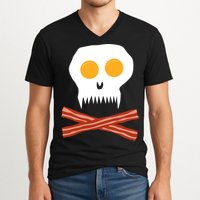 Eggs And Bacon Skull V-Neck T-Shirt