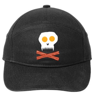 Eggs And Bacon Skull 7-Panel Snapback Hat