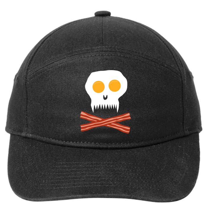 Eggs And Bacon Skull 7-Panel Snapback Hat