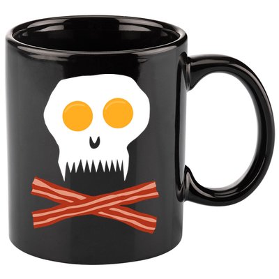 Eggs And Bacon Skull 11oz C Handle Ceramic Mug