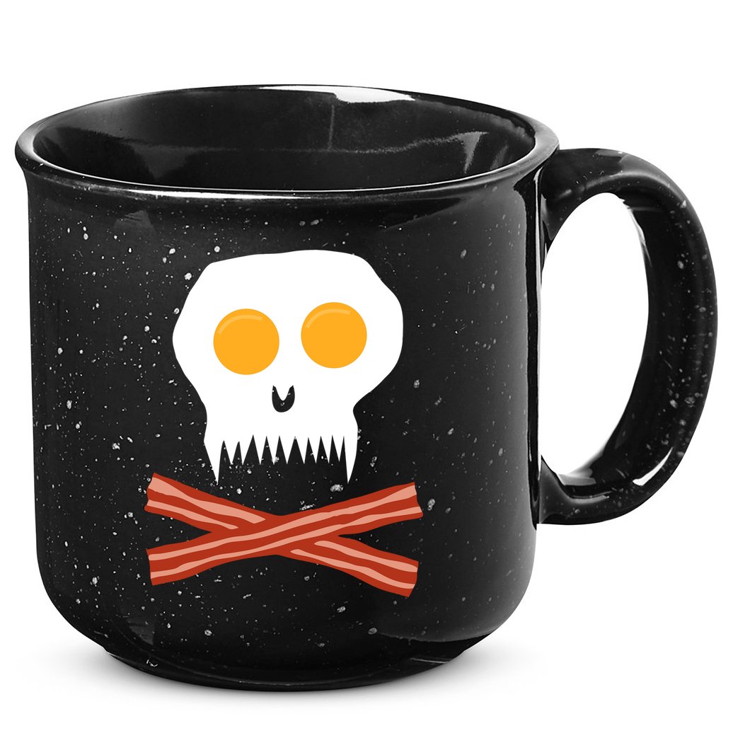Eggs And Bacon Skull 15oz Campfire Ceramic Mug