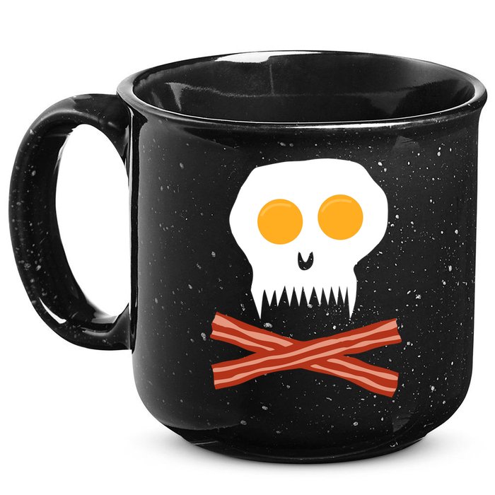 Eggs And Bacon Skull 15oz Campfire Ceramic Mug
