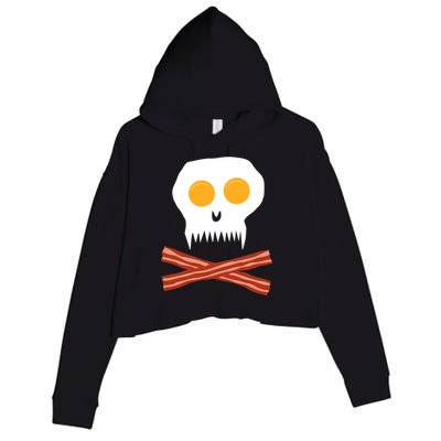 Eggs And Bacon Skull Crop Fleece Hoodie