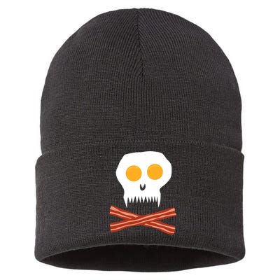Eggs And Bacon Skull Sustainable Knit Beanie